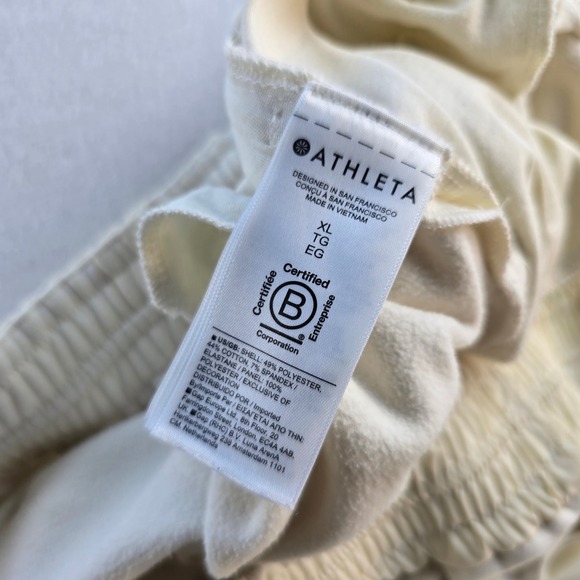 Athleta Women's Triumph Hybrid Wide‎ Crop Pants in Cream Ivory Style #533711 XL - Picture 8 of 13